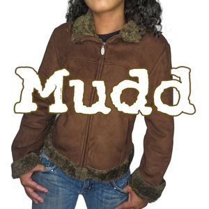 Mudd Suede Coat Jacket Brown Fur Vintage Y2K L Large